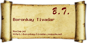 Boronkay Tivadar névjegykártya