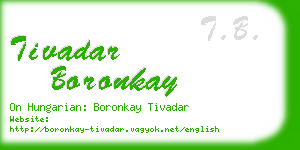tivadar boronkay business card